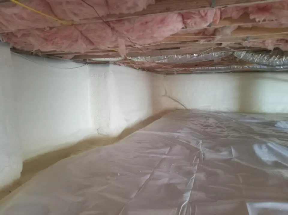 Crawl space encapsulation with closed-cell spray foam for Attic Insulation in Fredericksburg